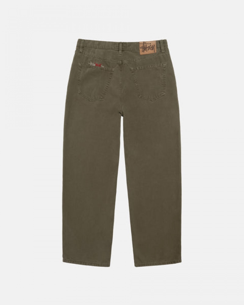 Stussy Big Ol' Jean Washed Canvas Bukse Dame Olivengrønne Norge | YPY-8939