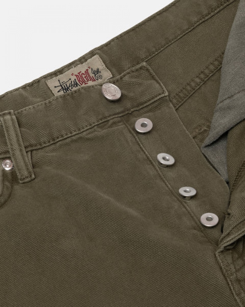 Stussy Big Ol' Jean Washed Canvas Bukse Dame Olivengrønne Norge | YPY-8939