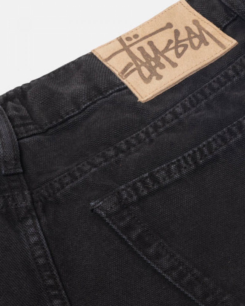 Stussy Big Ol' Jean Washed Canvas Bukse Herre Svarte Norge | UEH-5588