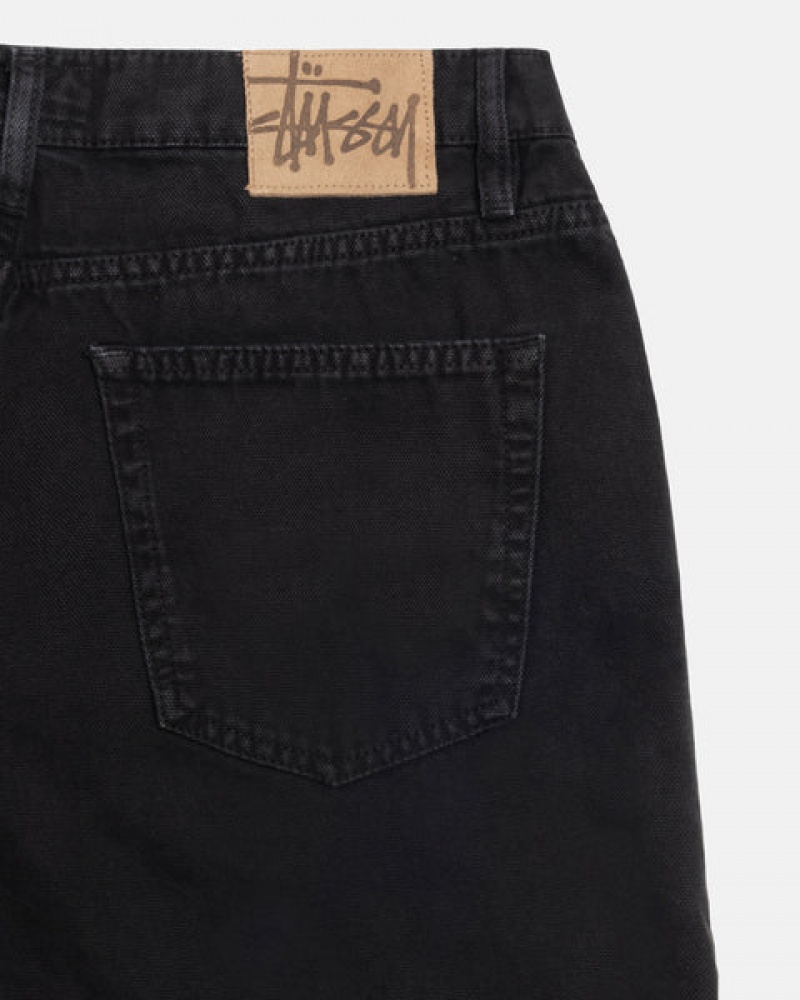 Stussy Big Ol' Jean Washed Canvas Bukse Herre Svarte Norge | UEH-5588