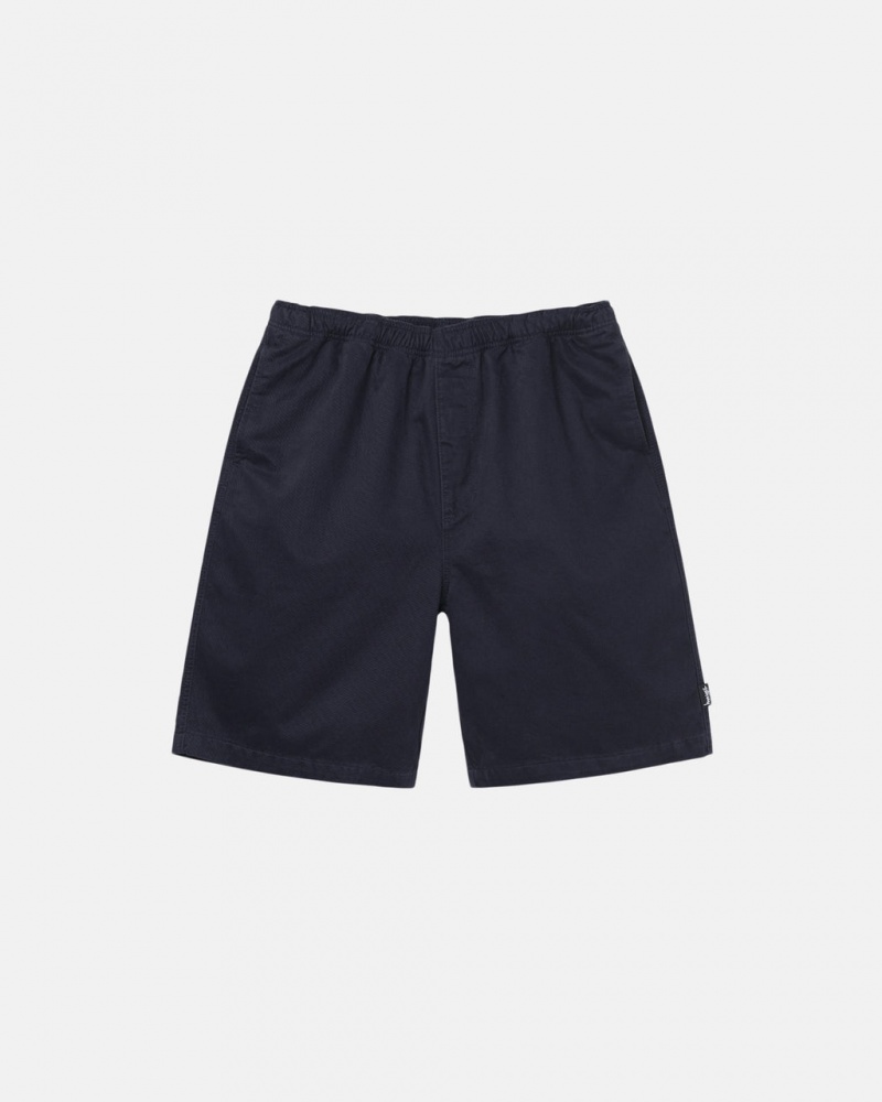 Stussy Brushed Beach Kort Shorts Dame Marineblå Norge | LIO-2687