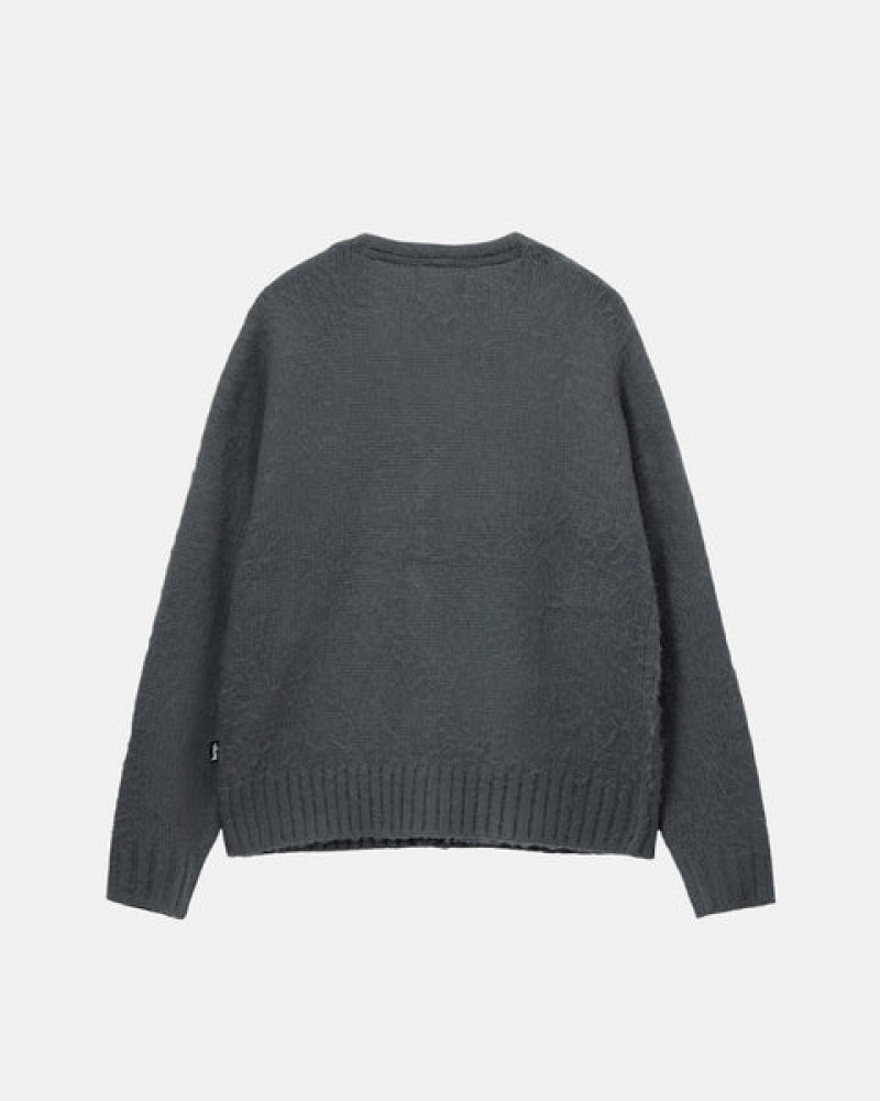 Stussy Brushed Cardigan Gensere Dame Charcoal Norge | GFZ-2545