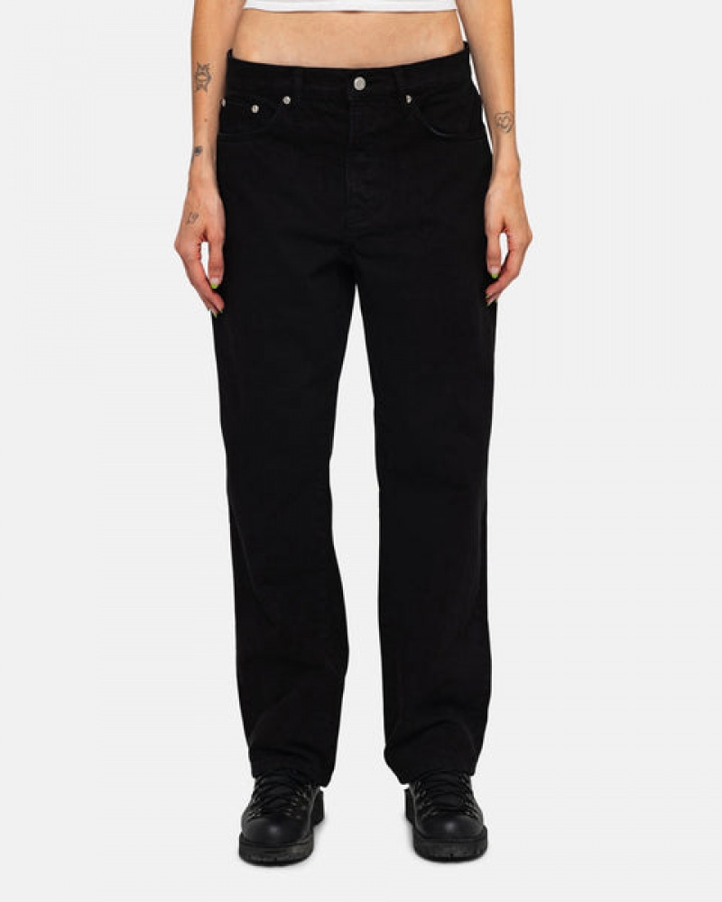 Stussy Classic Jean Overdyed Bukse Dame Svarte Norge | ILR-8181