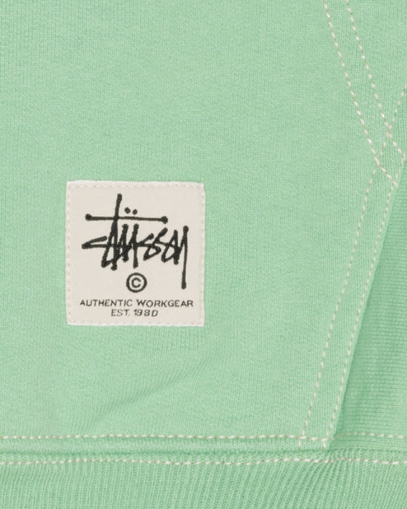 Stussy Contrast Stitch Label Hood Gensere Herre Grønn Norge | EZV-0536