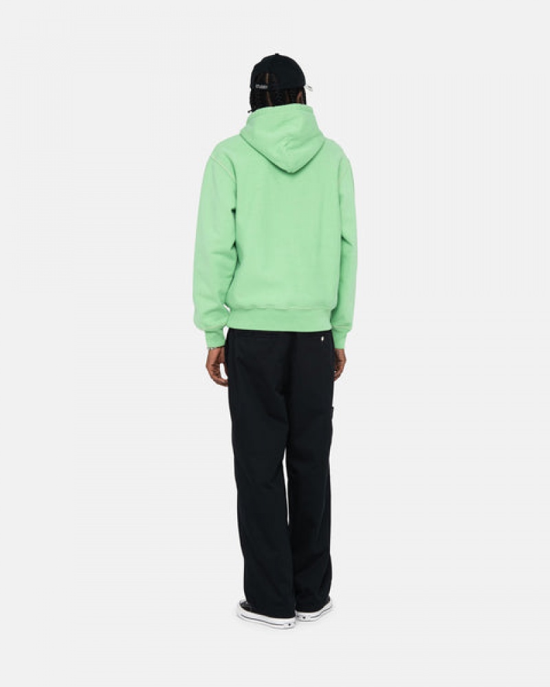 Stussy Contrast Stitch Label Hood Gensere Herre Grønn Norge | EZV-0536