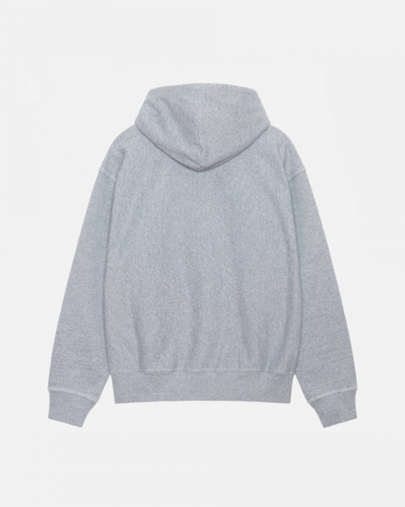 Stussy Contrast Stitch Label Hoodie Hettegenser Herre Grå Norge | LHK-4596