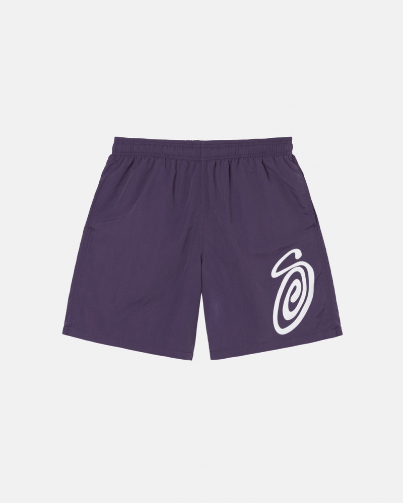 Stussy Curly S Vann Kort Badetøy Dame Lilla Norge | YNZ-1650