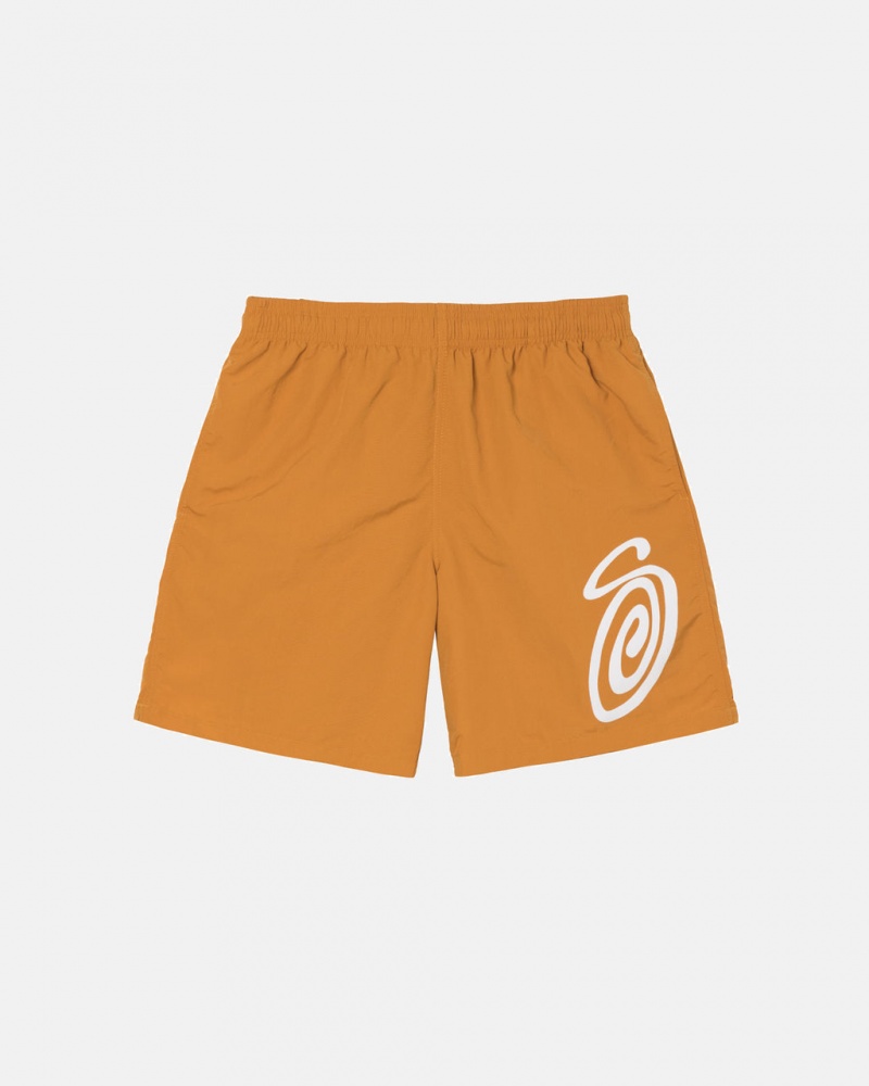 Stussy Curly S Vann Kort Badetøy Dame Oransje Norge | ISY-9771