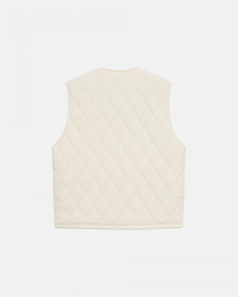 Stussy Diamond Vattert Vest Vest Dame Pisket Krem Norge | YHY-7110