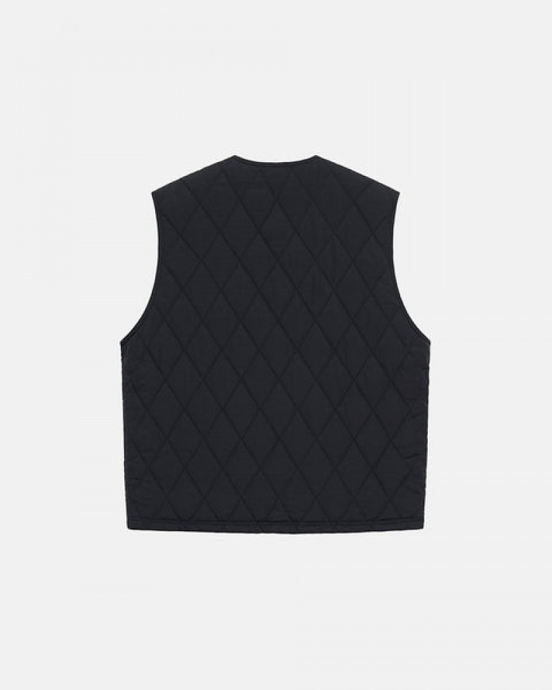 Stussy Diamond Vattert Vest Vest Dame Svarte Norge | IXV-4721