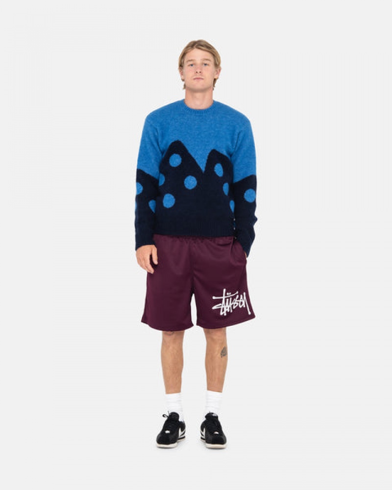 Stussy Dice Fuzzy Crew Gensere Dame Blå Norge | SWV-4987