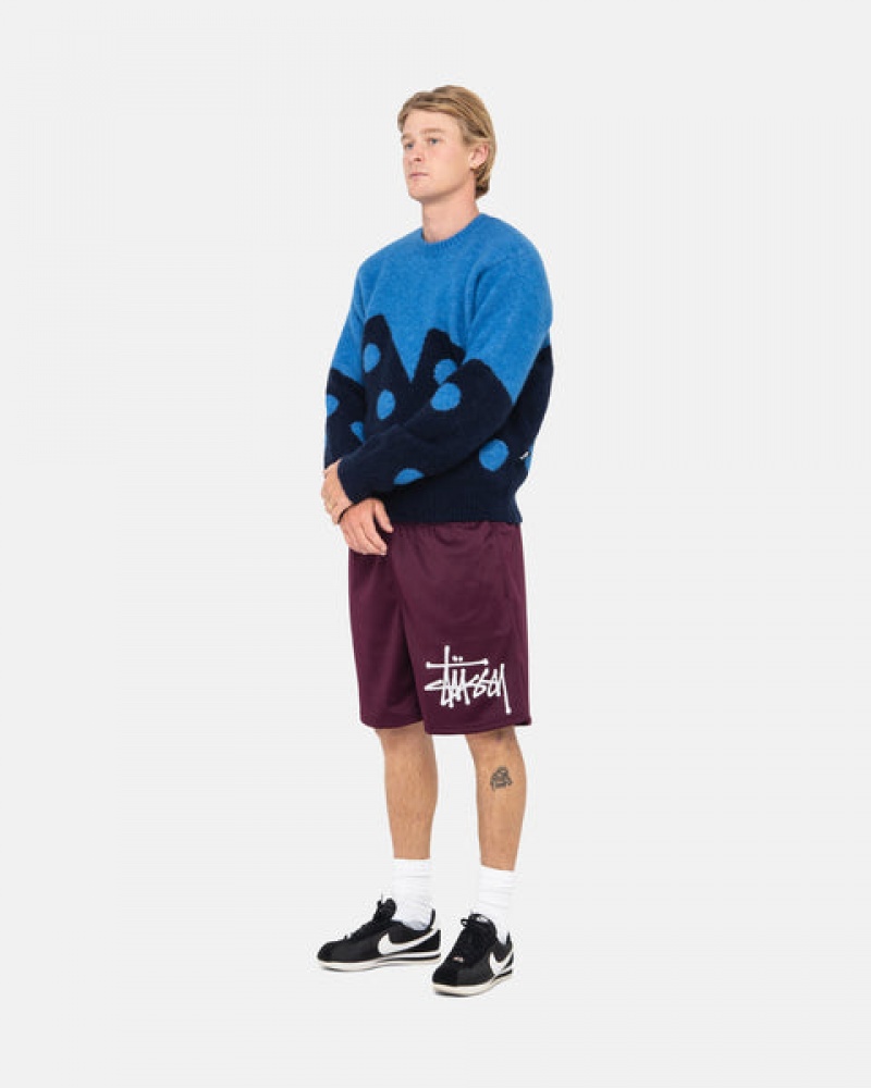 Stussy Dice Fuzzy Crew Gensere Dame Blå Norge | SWV-4987