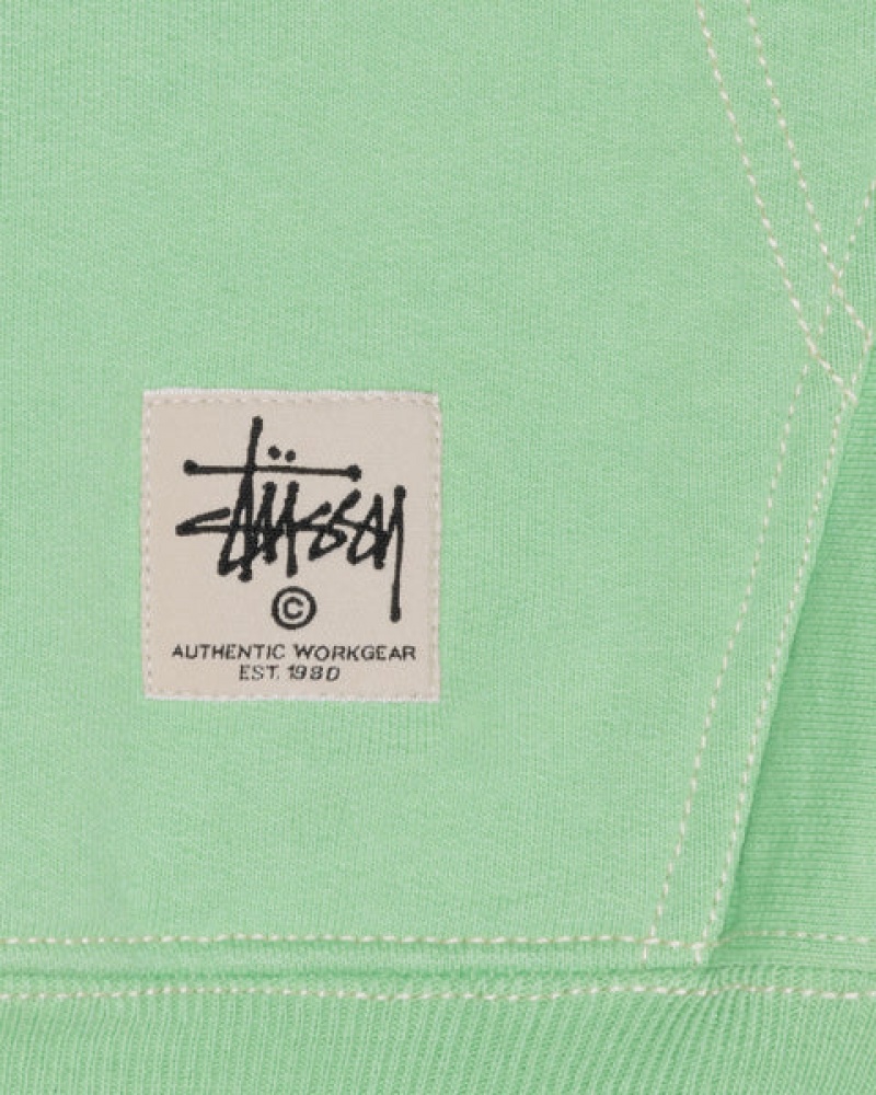 Stussy Double Face Label Zip Hoodie Hettegenser Herre Grønn Norge | GQC-8512