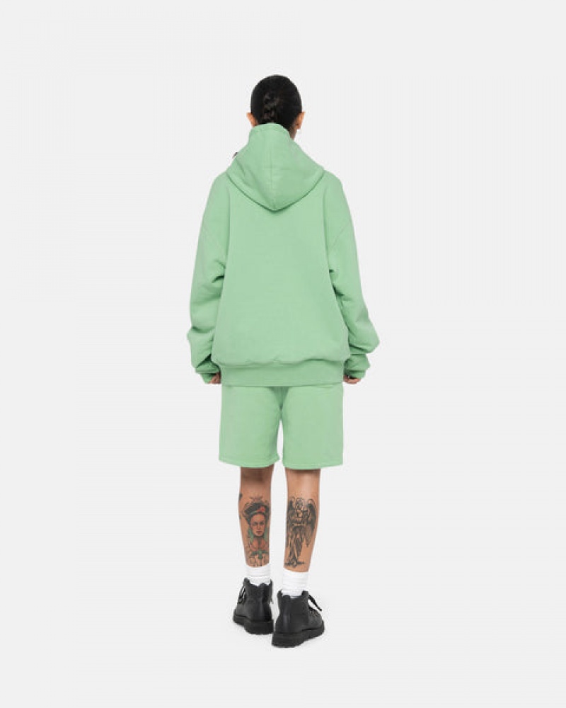 Stussy Double Face Label Zip Hoodie Hettegenser Dame Grønn Norge | TRI-0733