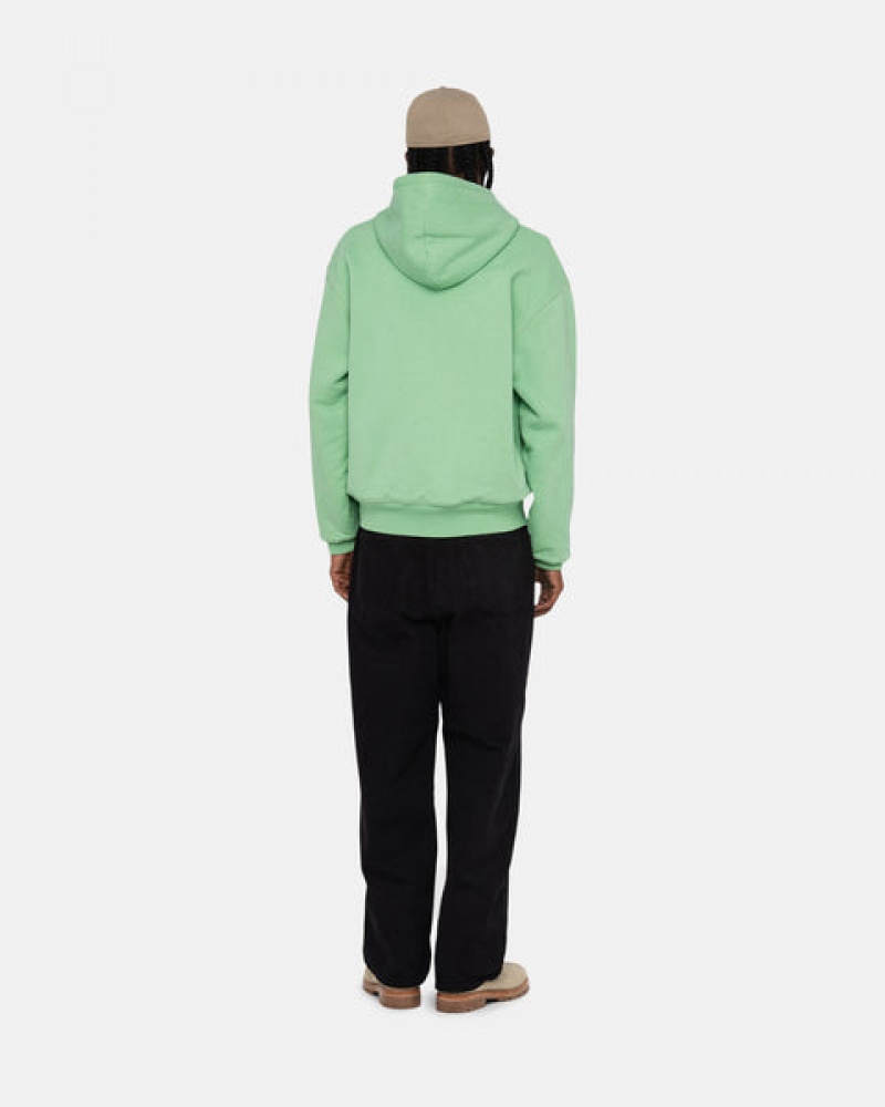 Stussy Double Face Label Zip Hoodie Hettegenser Dame Grønn Norge | TRI-0733