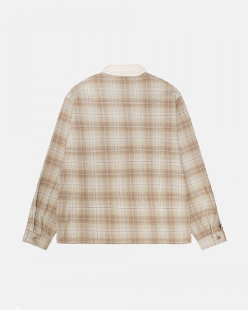 Stussy Frank Plaid Zip Shirt Skjorte Dame Brune Norge | TSP-9010