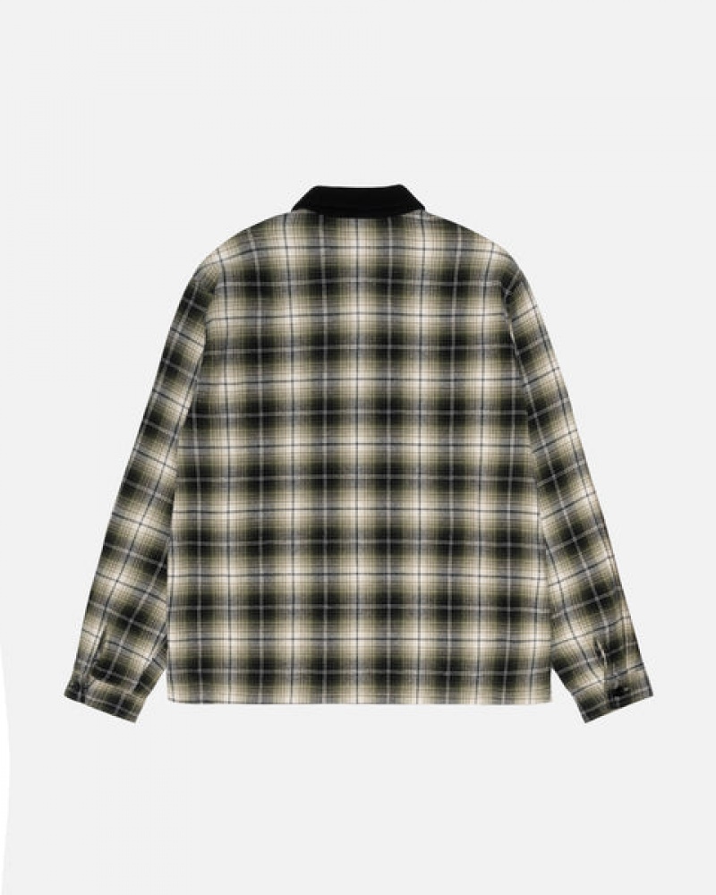 Stussy Frank Plaid Zip Shirt Skjorte Dame Mørke Grå Norge | WZT-1699