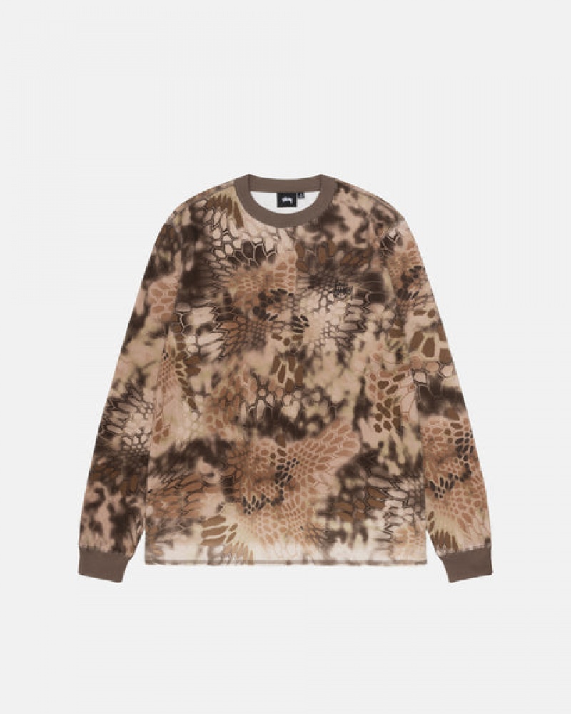 Stussy Kryptek Camo LS Thermal Topper Herre Brune Norge | SWK-1951