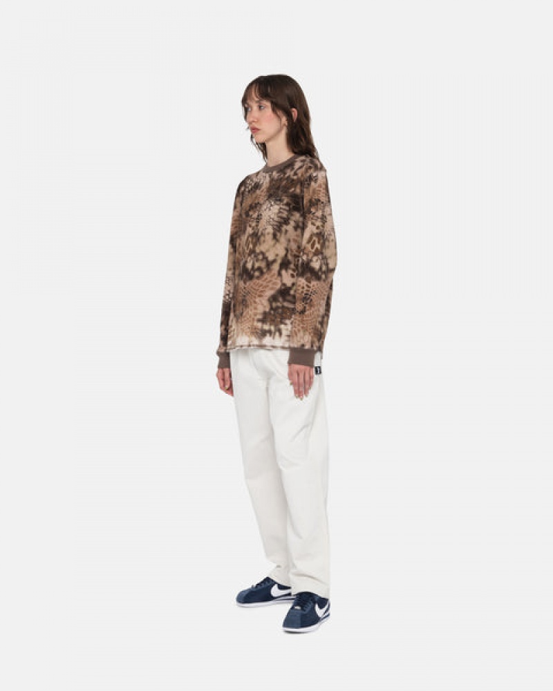 Stussy Kryptek Camo LS Thermal Topper Herre Brune Norge | SWK-1951