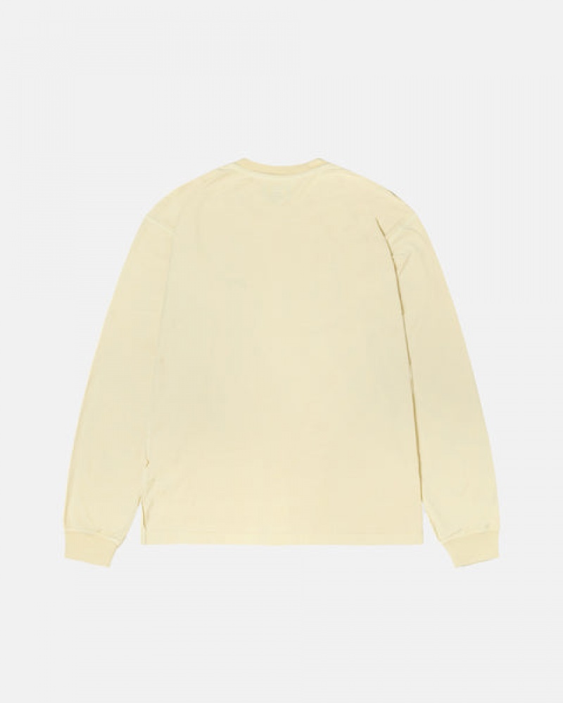 Stussy Lazy Ls Tee T Skjorte Dame Gul Norge | JFH-2979