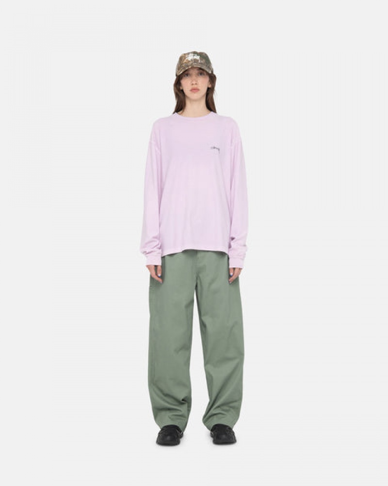 Stussy Lazy Ls Tee T Skjorte Dame Lilla Norge | LXE-1872