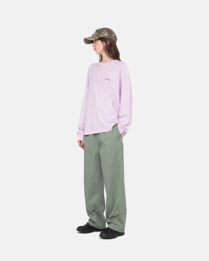 Stussy Lazy Ls Tee T Skjorte Dame Lilla Norge | LXE-1872