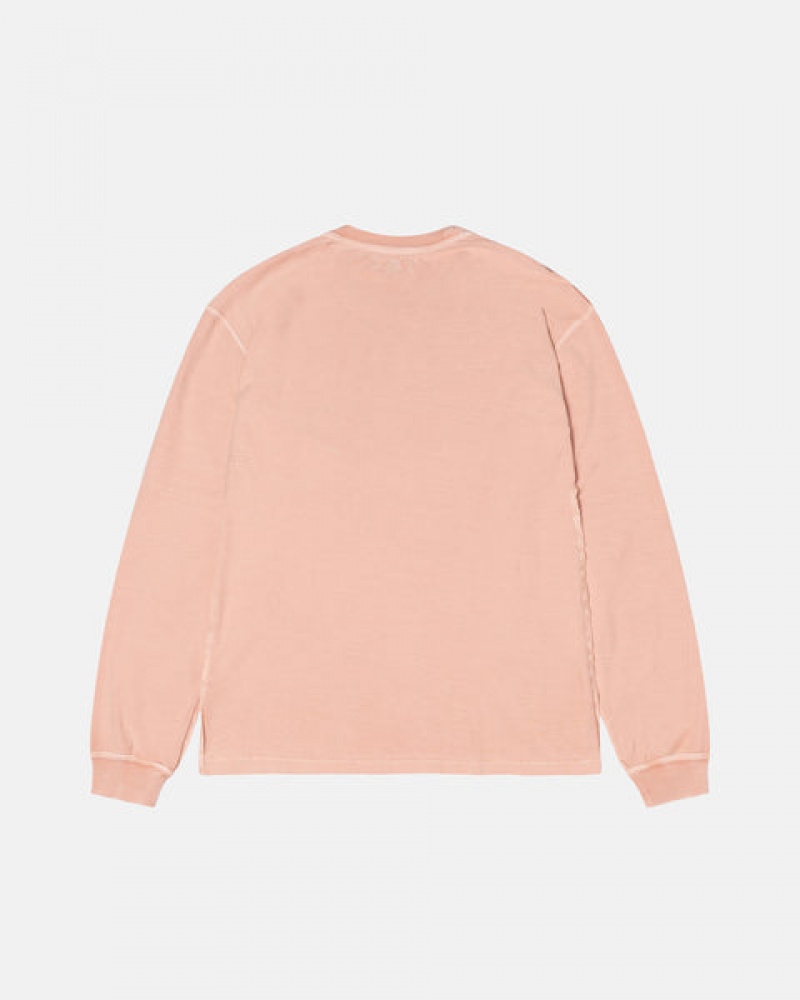 Stussy Lazy Ls Tee T Skjorte Dame Lyse Rosa Norge | IRD-0048