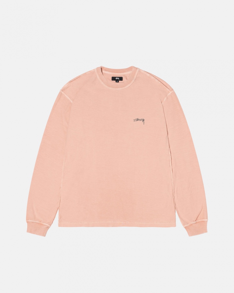 Stussy Lazy Ls Tee T Skjorte Dame Lyse Rosa Norge | IRD-0048