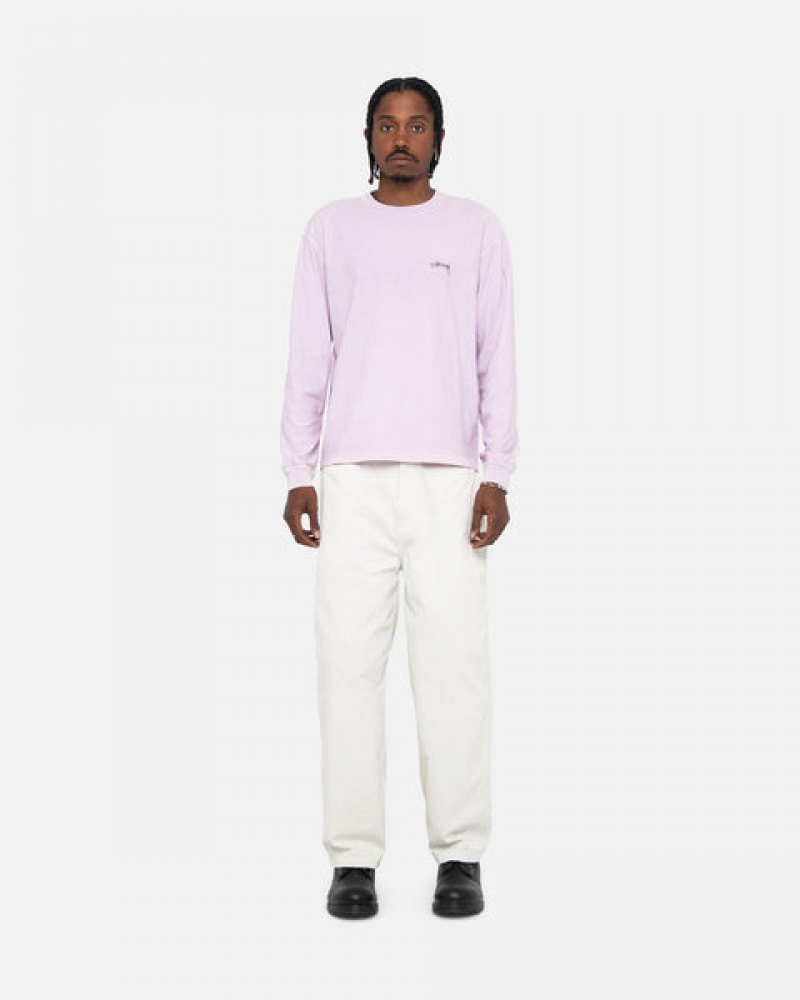 Stussy Lazy Ls Tee T Skjorte Herre Lilla Norge | AJW-8697