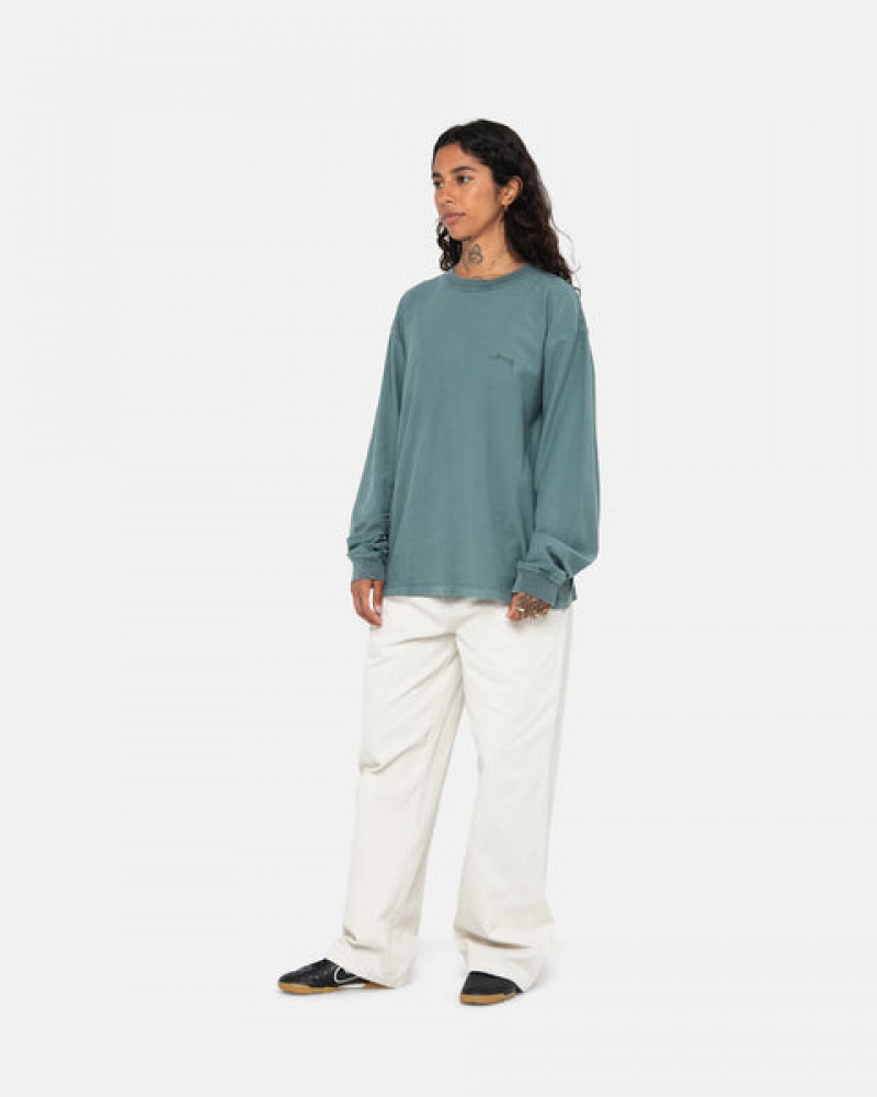 Stussy Lazy Ls Tee Topper Herre Turkis Norge | QZB-2898