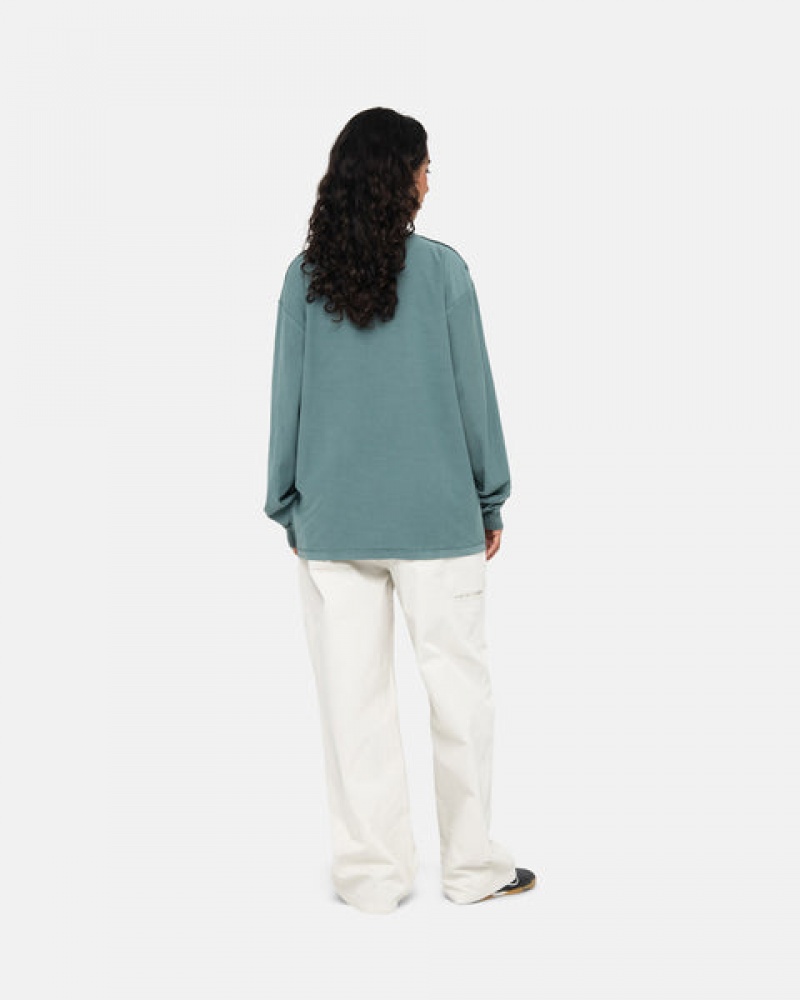 Stussy Lazy Ls Tee Topper Herre Turkis Norge | QZB-2898