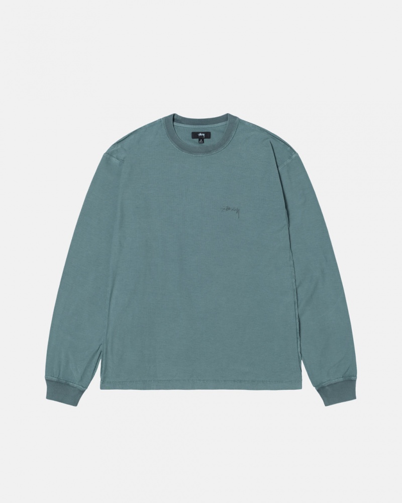 Stussy Lazy Ls Tee Topper Herre Turkis Norge | QZB-2898