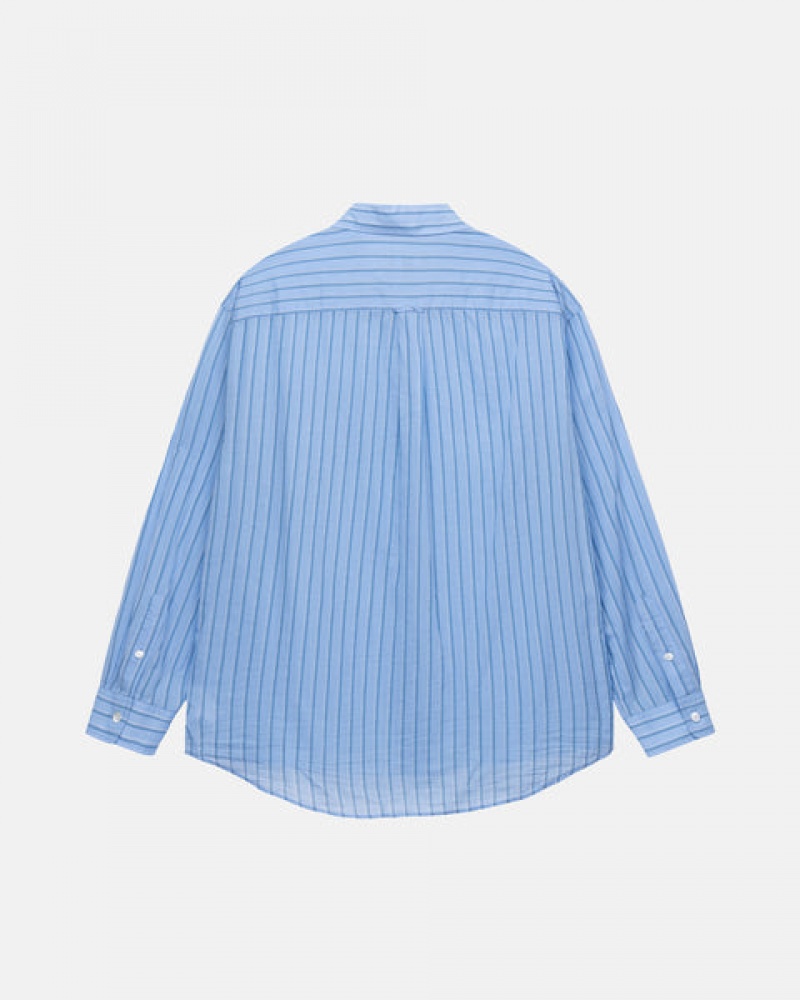 Stussy Light Weight Classic Shirt Skjorte Dame Blå Norge | MRR-6017