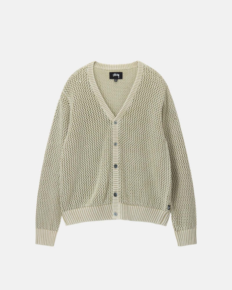 Stussy Loose Gauge Cardigan Gensere Dame Beige Norge | DJX-9066