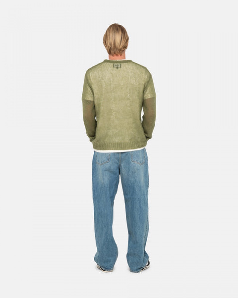 Stussy Loose Knit Genser Gensere Dame Olivengrønne Norge | XGF-0520