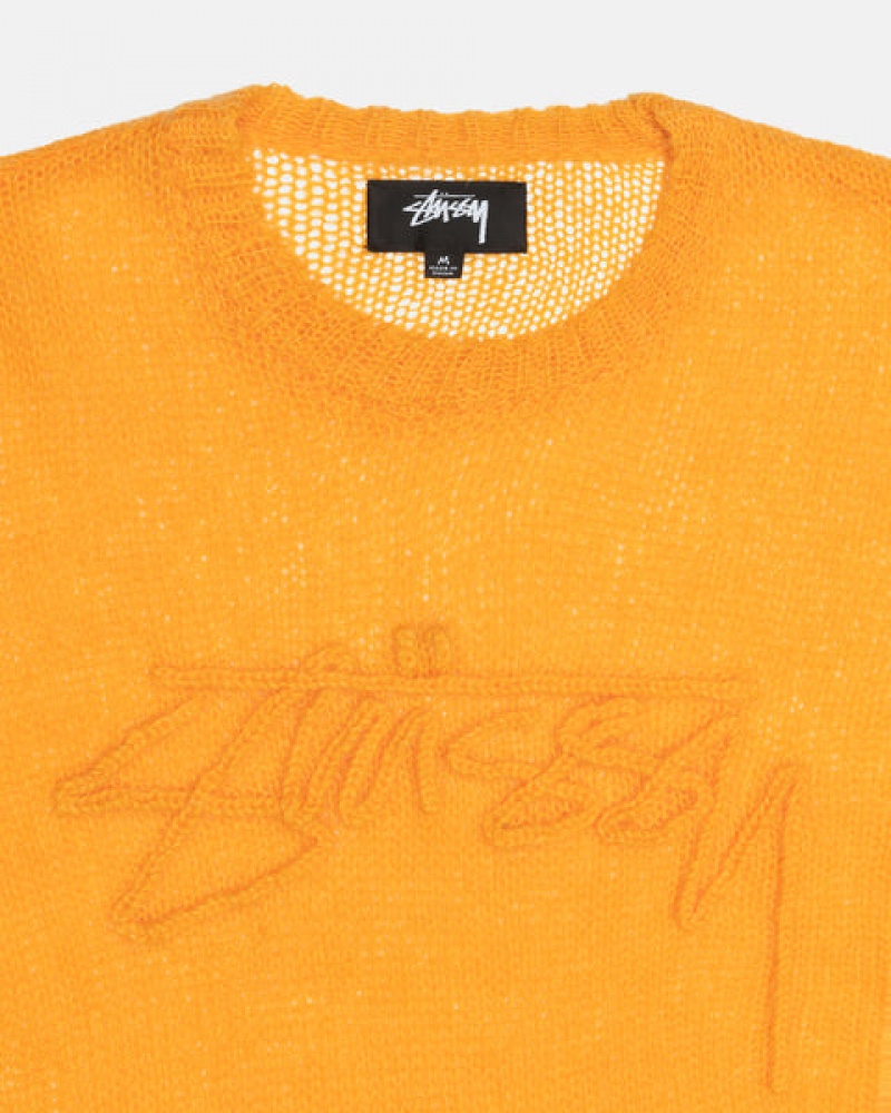 Stussy Loose Knit Genser Gensere Herre Oransje Norge | LOY-7193