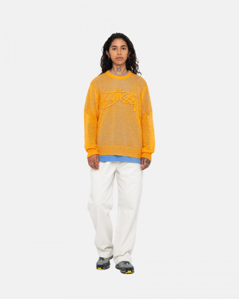 Stussy Loose Knit Genser Gensere Herre Oransje Norge | LOY-7193