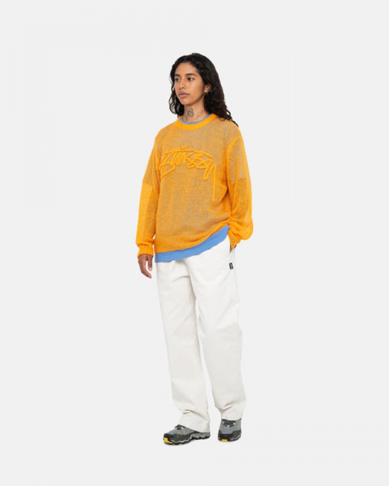 Stussy Loose Knit Genser Gensere Herre Oransje Norge | LOY-7193