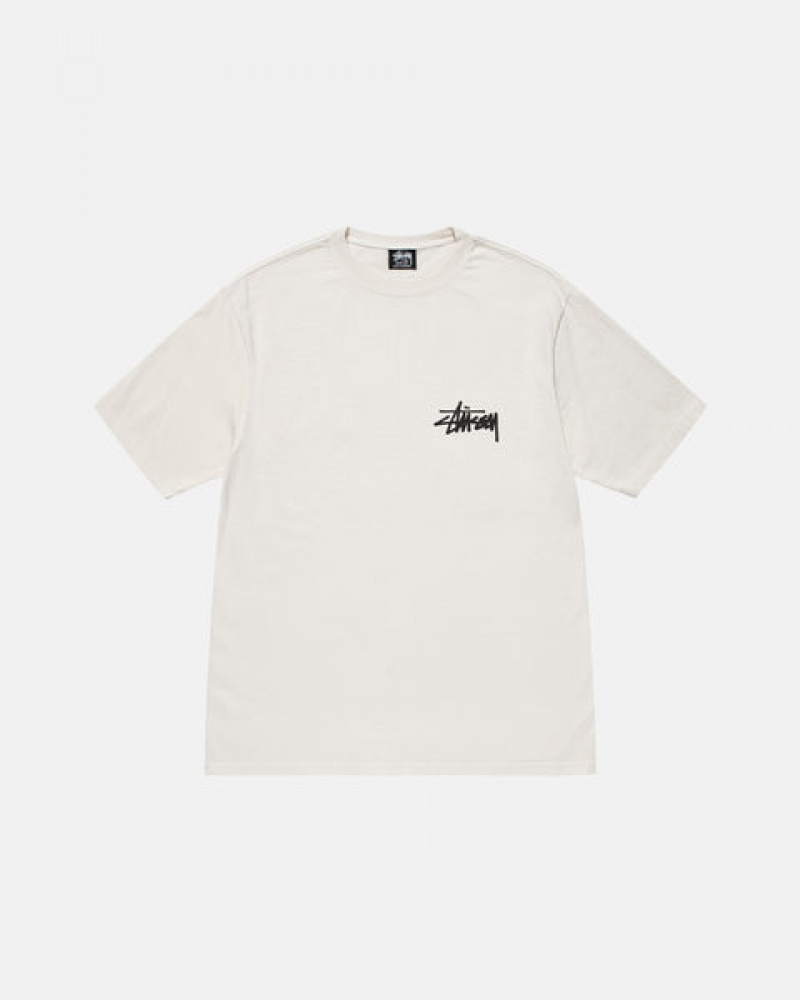 Stussy Old Phone Tee Pigment Dyed T Skjorte Dame Beige Norge | TYP-2943