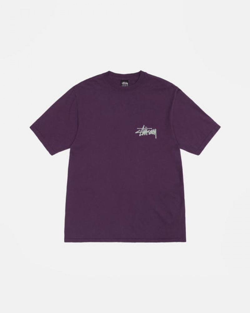 Stussy Old Phone Tee Pigment Dyed T Skjorte Dame Lilla Norge | MKD-2722