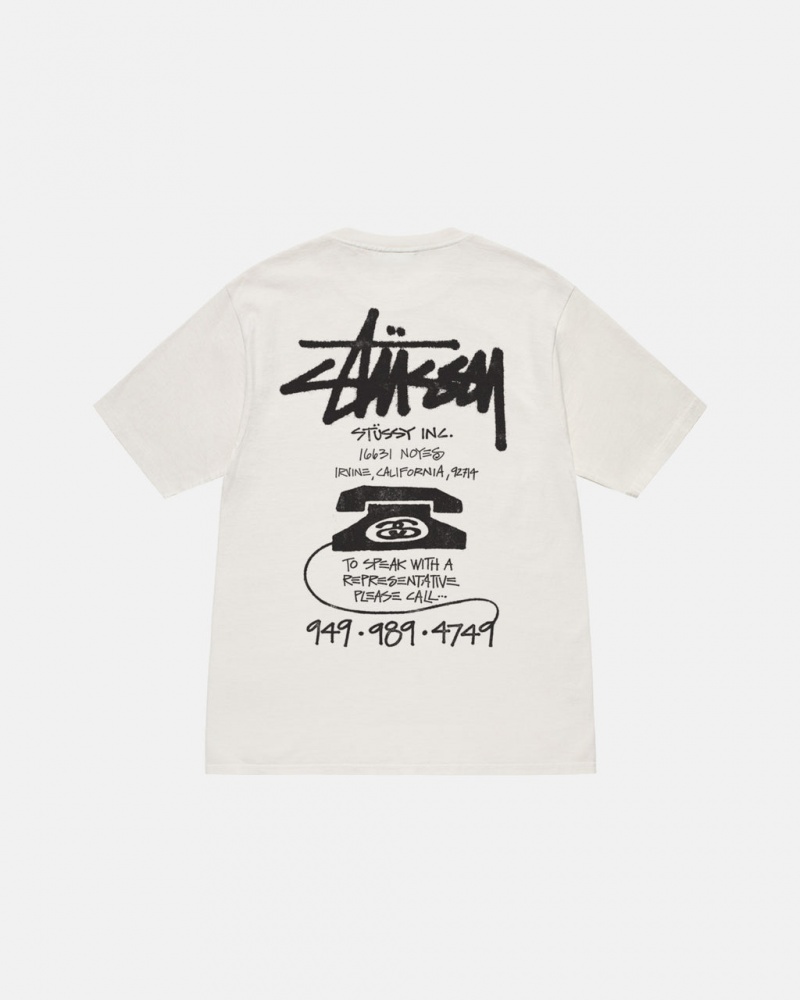 Stussy Old Phone Tee Pigment Dyed T Skjorte Herre Beige Norge | NPV-2496