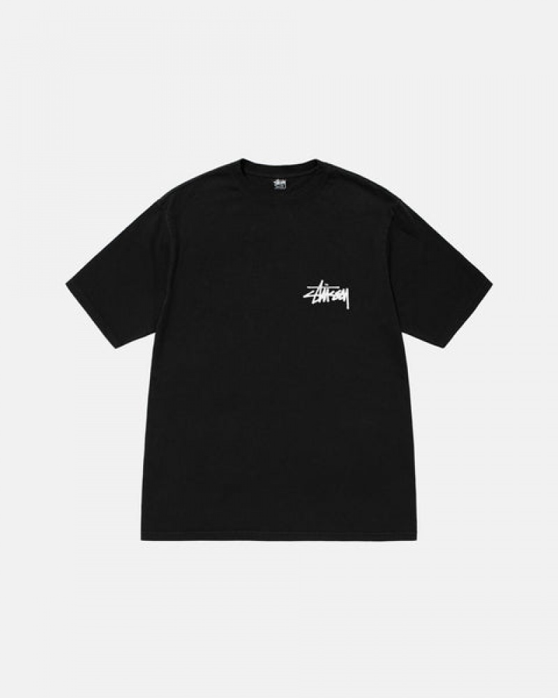 Stussy Old Phone Tee Pigment Dyed T Skjorte Herre Svarte Norge | DWT-0856