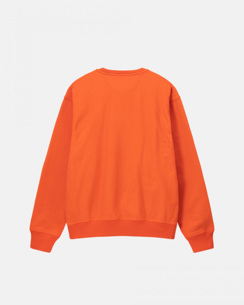 Stussy Overdyed Stock Logo Crew Gensere Herre Oransje Norge | TZQ-1385