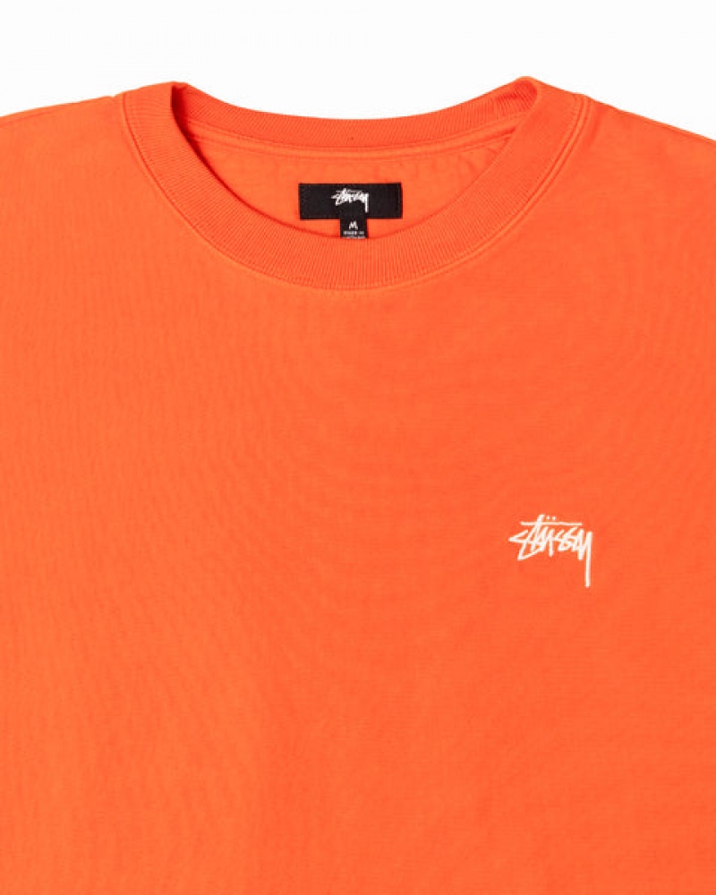 Stussy Overdyed Stock Logo Crew Gensere Herre Oransje Norge | TZQ-1385