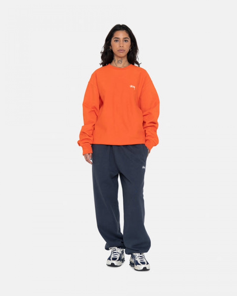 Stussy Overdyed Stock Logo Crew Gensere Herre Oransje Norge | TZQ-1385