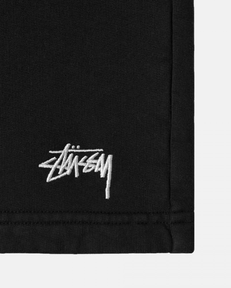 Stussy Overdyed Stock Logo Sweat Kort Shorts Herre Svarte Norge | PIY-4299