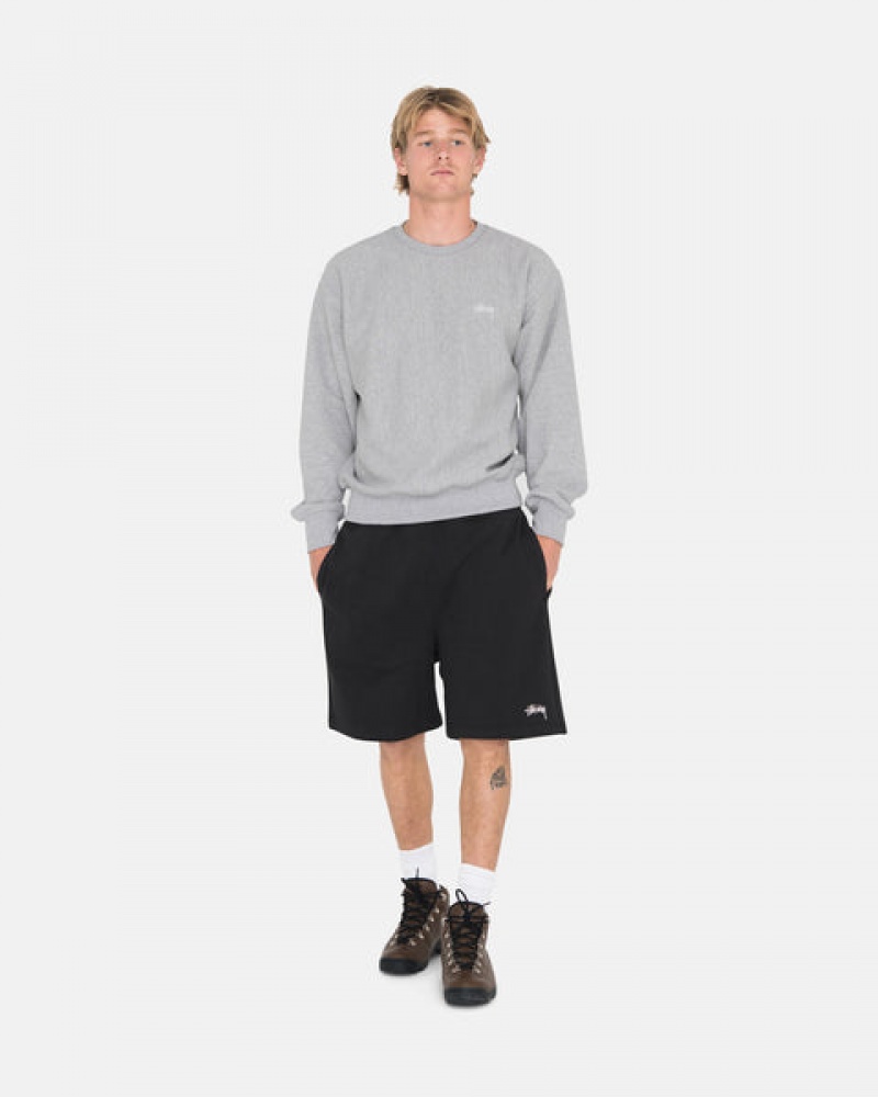 Stussy Overdyed Stock Logo Sweat Kort Shorts Herre Svarte Norge | PIY-4299