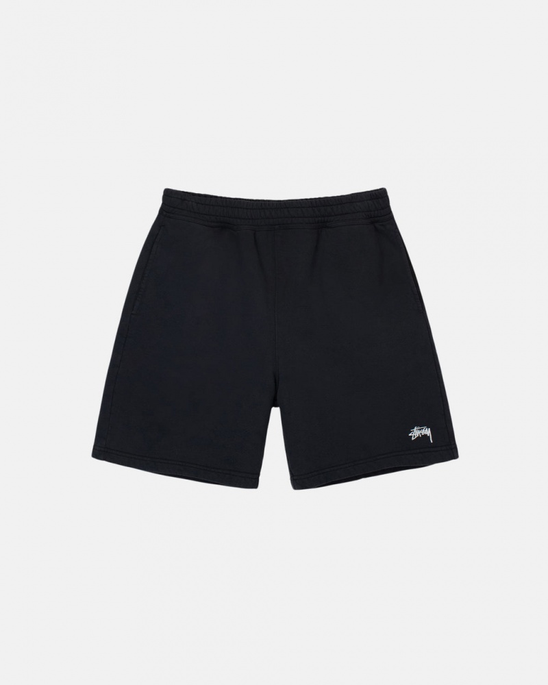 Stussy Overdyed Stock Logo Sweat Kort Shorts Herre Svarte Norge | PIY-4299