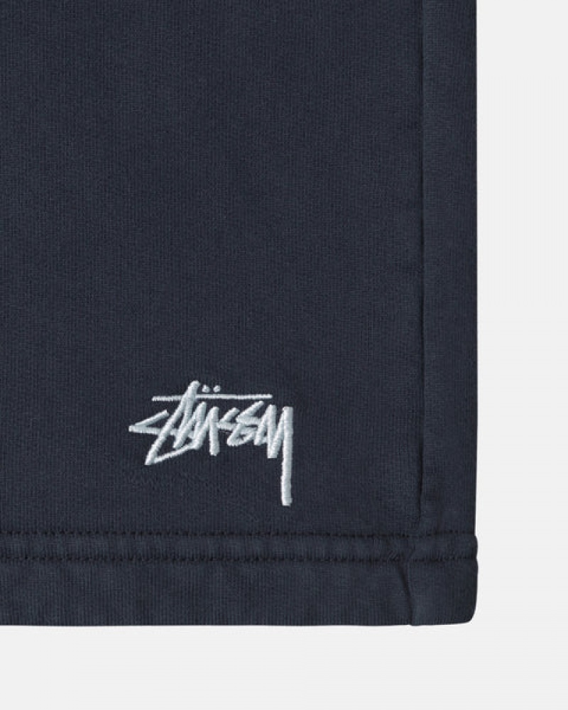 Stussy Overdyed Stock Logo Sweat Kort Shorts Herre Marineblå Norge | TRH-5616