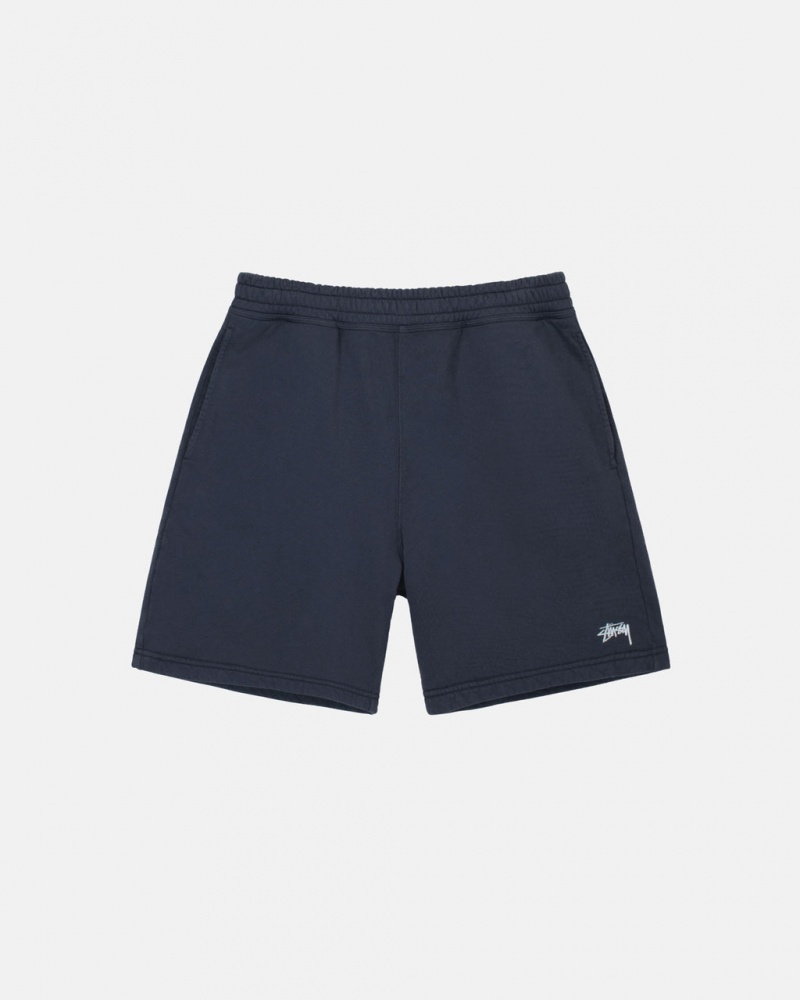 Stussy Overdyed Stock Logo Sweat Kort Shorts Herre Marineblå Norge | TRH-5616